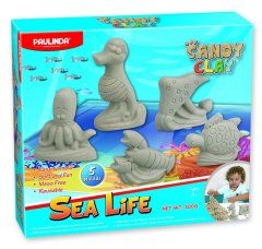 Песок для творчества Paulinda Sandy clay Морская жизнь - животные 300г 5 ед PL-140017