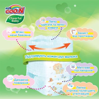 Трусики-подгузники Goo.N Cheerful Baby XL, 11-18 кг унисекс 42 шт 843286 8850006557013, 42