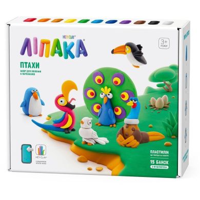 Меганабір пластиліну, що самостійно твердіє, ЛІПАКА ПТАХИ 15013-UA01