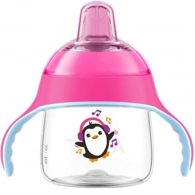 Чашка-непроливайка Philips Avent с носиком 200 мл 6 мес+ розовая SCF746/03, Розовый
