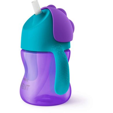 Чашка с трубочкой Philips Avent от 9 месяцев фиолетовая с бирюзовым 210 мл SCF796/02, Фиолетовый
