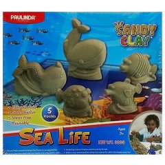 Песок для творчества Paulinda Sandy clay Морская жизнь 300 грамм, 5 единиц PL-140016