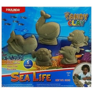 Пісок для творчості Paulinda Sandy clay Морське життя 300 грам, 5 одиниць PL-140016