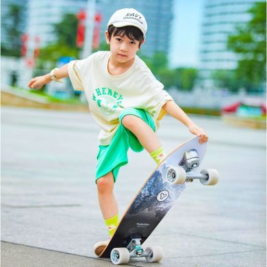 Скейтборд Yvolution Fishtail Cruiser 76см, синій YS48B2