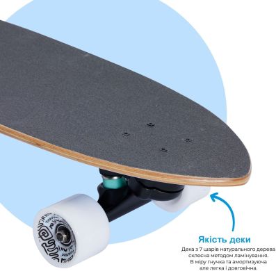 Скейтборд Yvolution Fishtail Cruiser 76см, синій YS48B2