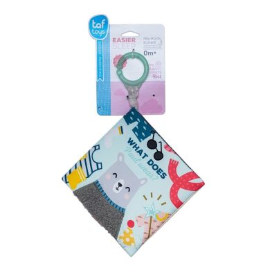 Розвивальна книжка для коляски Taf Toys Що одягне ведмедик Пол 12605, Блакитний