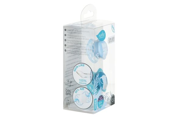 Пустушка Nuvita Air55 Explorer ортодонтична 0m+ тигр, слон NV7066M, Бірюзовий