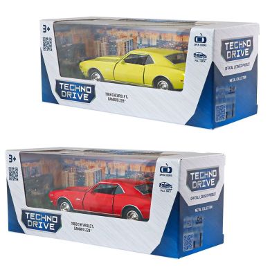 Автомодель CHEVROLET CAMARO Z28 1968 (червоний, жовтий) 250384W