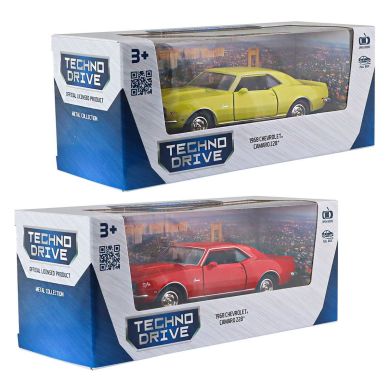 Автомодель CHEVROLET CAMARO Z28 1968 (червоний, жовтий) 250384W