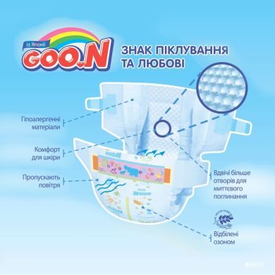 Подгузники Goo.N Super Premium Marshmallow 9 - 14 кг унисекс 38 шт 853349 4902011852585, 38