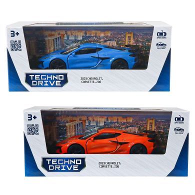 Автомодель CHEVROLET CORVETTE Z06 2023 (оранжевый, светло-голубой) 250383W