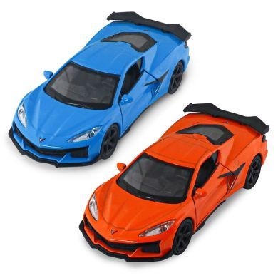 Автомодель CHEVROLET CORVETTE Z06 2023 (оранжевый, светло-голубой) 250383W