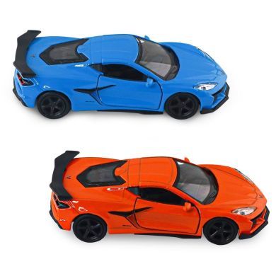Автомодель CHEVROLET CORVETTE Z06 2023 (оранжевый, светло-голубой) 250383W