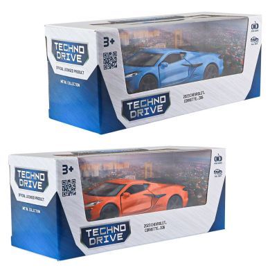 Автомодель CHEVROLET CORVETTE Z06 2023 (оранжевый, светло-голубой) 250383W