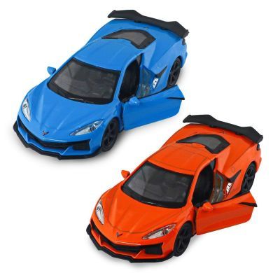 Автомодель CHEVROLET CORVETTE Z06 2023 (оранжевый, светло-голубой) 250383W