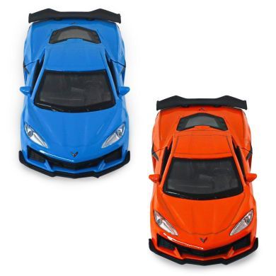 Автомодель CHEVROLET CORVETTE Z06 2023 (оранжевый, светло-голубой) 250383W
