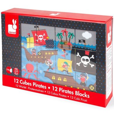 Кубики картонні Janod Пірати J02984