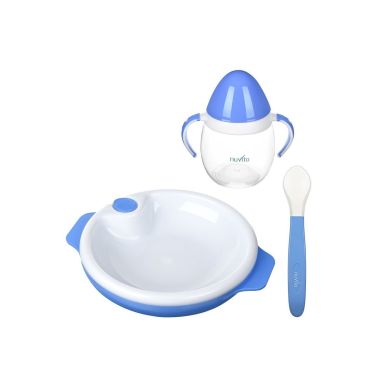 Набір для годування Nuvita 6м + блакитний 3 предмета NV1491Blue, Блакитний