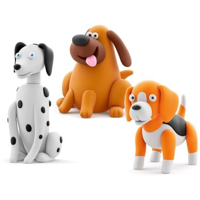 Набір пластиліну ЛІПАКА СОБАКИ-ДРУЗЯКИ: ДАЛМАТИНЕЦЬ ТУРБО, ЛАБРАДОР НЯМ-НЯМ, БІГЛЬ ВОКІ 60058-UA01