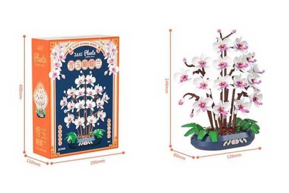 Конструктор JK 2908 (12) &ldquo;Орхідеї&rdquo;, в коробці, 24.4, 12.8