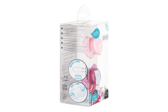 Пустушка Nuvita Air55 Explorer симетрична 0m+ заєць, ведмідь NV7067F, Рожевий