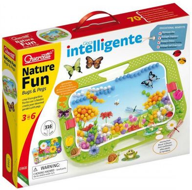 Набір для занять мозаїкою Quercetti 300 фішок 16 фігурок дошка 28х20 см 0968-Q