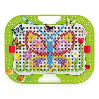 Набір для занять мозаїкою Quercetti 300 фішок 16 фігурок дошка 28х20 см 0968-Q