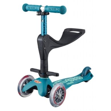 Самокат 3-колесный Mini Micro deluxe plus ice blue с сиденьем MMD057
