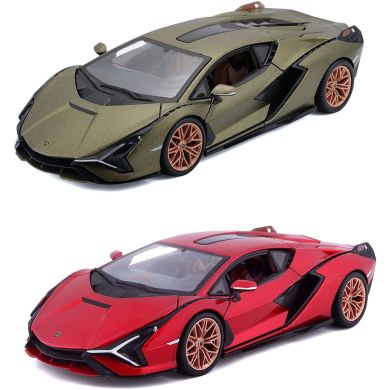 Автомодель Lamborghini Sian FKP 37 (асорті зелений металік, червоний металік, 1:24) Bburago 18-21099