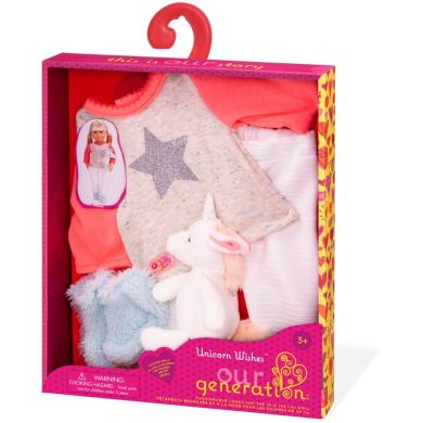 Набір одягу для ляльок Our Generation Піжама з іграшкою Єдинорога BD30311Z