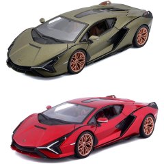 Автомодель Lamborghini Sian FKP 37 (ассорти зеленый металлик, красный металлик, 1:24) Bburago 18-21099