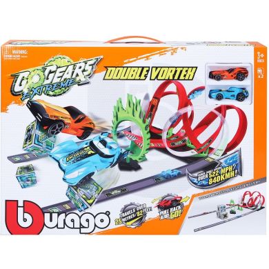 Игровой набор серии GoGears Extreme Двойной вихрь (2 дорожки, 6 петель, 2 инерц.машинки) Bburago 18-30532