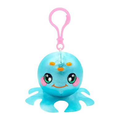 Мягкая игрушка Squeezamals Осьминог Кенди на клипсе 6 см SQS00866C