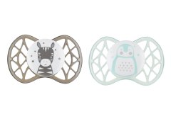Пустышка Nuvita Air55 Explorer симметрическая 0m+ зебра, пингвин NV7067N, Серый