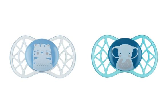 Пустушка Nuvita Air55 Explorer симетрична 0m+ тигр, слон NV7067M, Бірюзовий