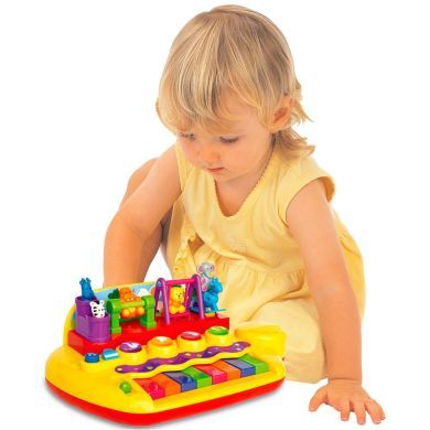 Дитяче піаніно Kiddieland Звірята на гойдалці 033423, Жовтий