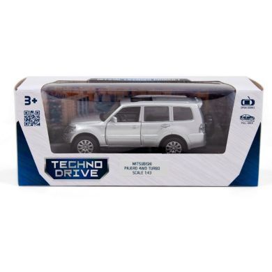 Автомодель MITSUBISHI PAJERO 4WD TURBO (серебристый) TechnoDrive 250282