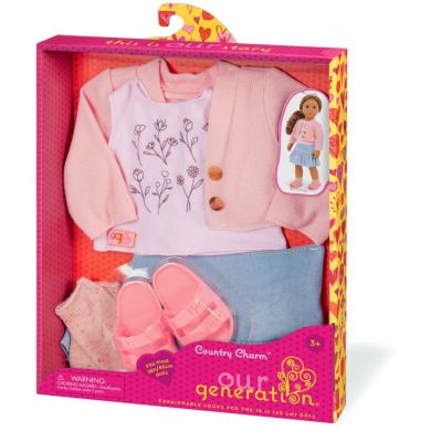 Набір одягу для ляльок Our Generation повсякденний рожевий светр та спідниця BD30542Z