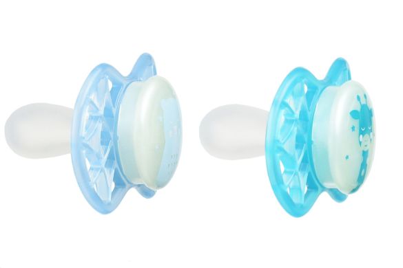 Пустушка Nuvita Air55 Explorer симетрична 0m+, світиться у темряві ведмідь, жираф NV7067GM, Бірюзовий