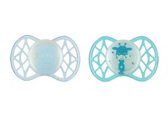 Пустушка Nuvita Air55 Explorer симетрична 0m+, світиться у темряві ведмідь, жираф NV7067GM, Бірюзовий