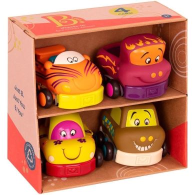 Ігровий набір Забавний автопарк (4 гумові машинки-брязкальця, квадр упак ) Battat BX1995Z