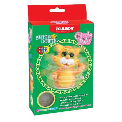 Набор для лепки Paulinda Super Dough Circle Baby Кот заводной механизм Желтый PL-081177-4