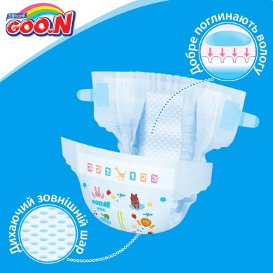 Подгузники Goo.N SS для новорожденных до 5 кг унисекс 90 шт 853620 4902011856200, 90