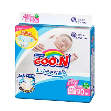 Подгузники Goo.N SS для новорожденных до 5 кг унисекс 90 шт 853620 4902011856200, 90