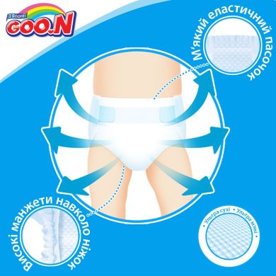 Подгузники Goo.N SS для новорожденных до 5 кг унисекс 90 шт 853620 4902011856200, 90