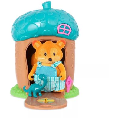 Ігровий набір Li'l Woodzeez Будиночок c сюрпризом блакитний дах, 1 фігурка лисеняти, 1 аксесуар Li'l Woodzeez WZ6613Z