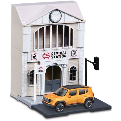Игровой набор серии City Железнодорожная станция (станция, автомобиль 1:43) Bburago 18-31505