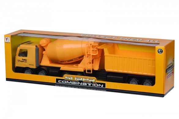 Машинка інерційна Same Toy Super Combination Бетономішалка з причепом жовта 98-86Ut-2