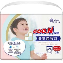 Трусики-подгузники Goo.N Plus для детей 13-25 кг (размер BigBig (XXL), унисекс, 28 шт) 843351 4902011843514