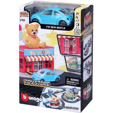 Ігровий набір серії City Магазин іграшок (магазин іграшок, автомобіль 1:43) Bburago 18-31510
